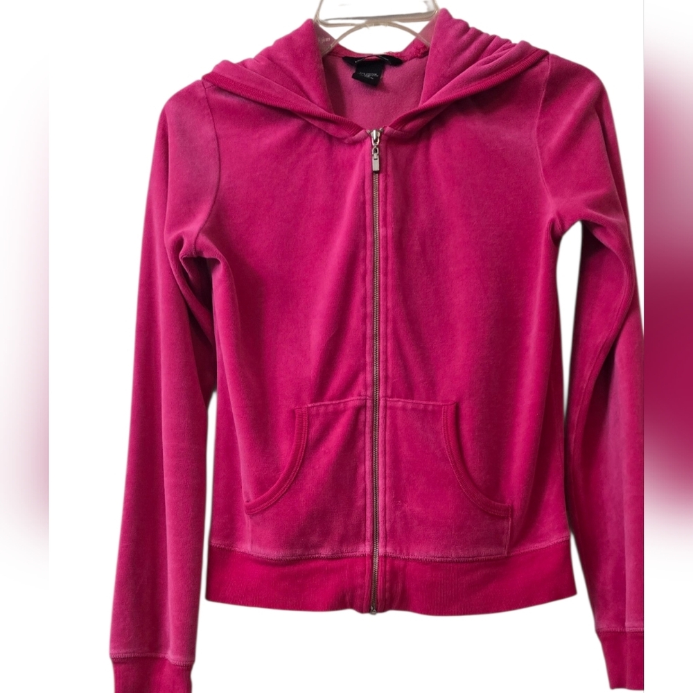 Moda International (Victoria's Secret) Pink Hooded Zip-Up Jacket Size XS